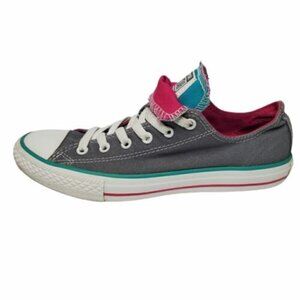 Converse Chuck Taylor All Star Double Tongue Charcoal Gray‎ Poppy Pink Light Dew